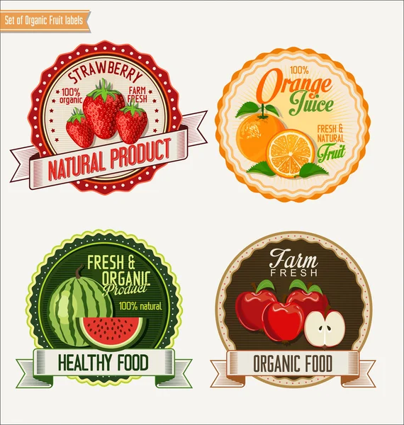 新鲜、 有机标签集 — 图库矢量图片