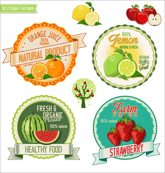 Set of Fresh and Organic labels — Stock Vector