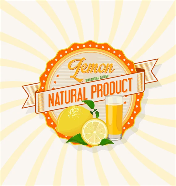 Copo de suco de limão com fundo de fruta — Vetor de Stock