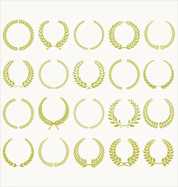 Laurel wreath green collection — Stock Vector