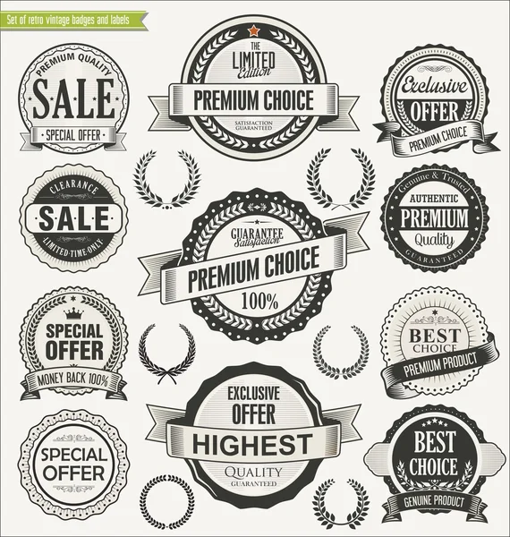 Retro badges collection — Stock Vector