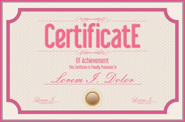 Certificat ou diplôme modèle vintage rétro — Image vectorielle