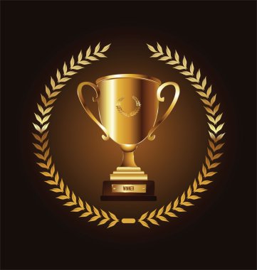 Gold trophy vector illustration clipart