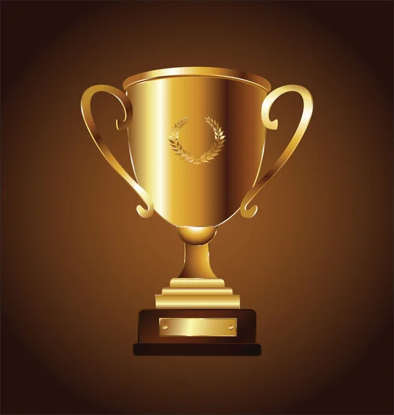 Gouden trofee vector illustratie — Stockvector