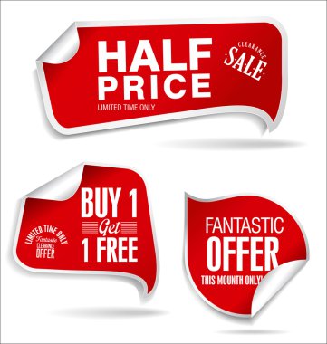 Clearance sale red sticker collection clipart