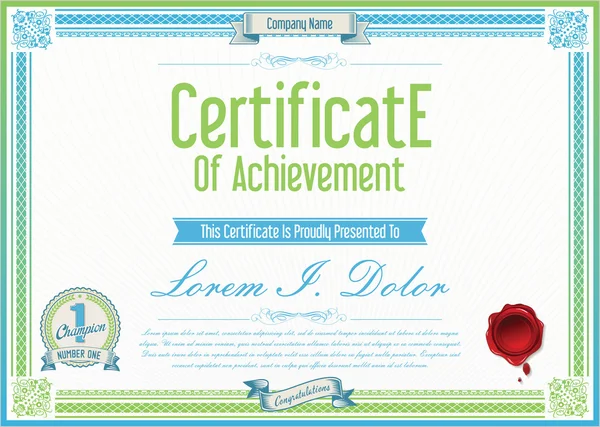 Certificaat of diploma sjabloon — Stockvector