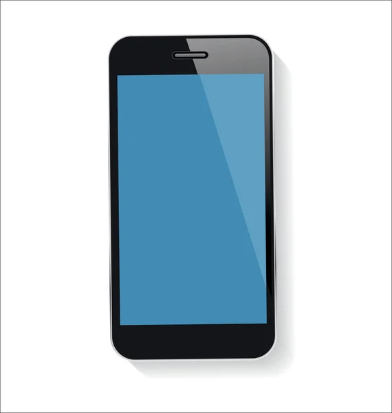 Smartphone met blanco scherm geïsoleerd op witte achtergrond — Stockvector