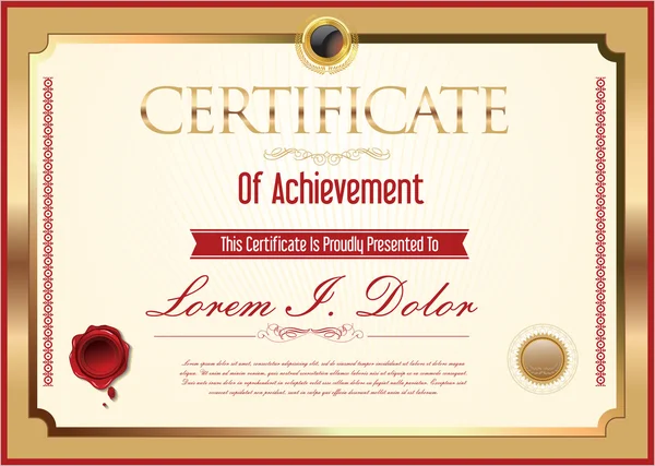 Certificat ou diplôme d'achèvement — Image vectorielle