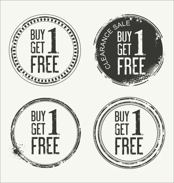 Grunge rubber label with text Buy One Get One Free — Stock Vector