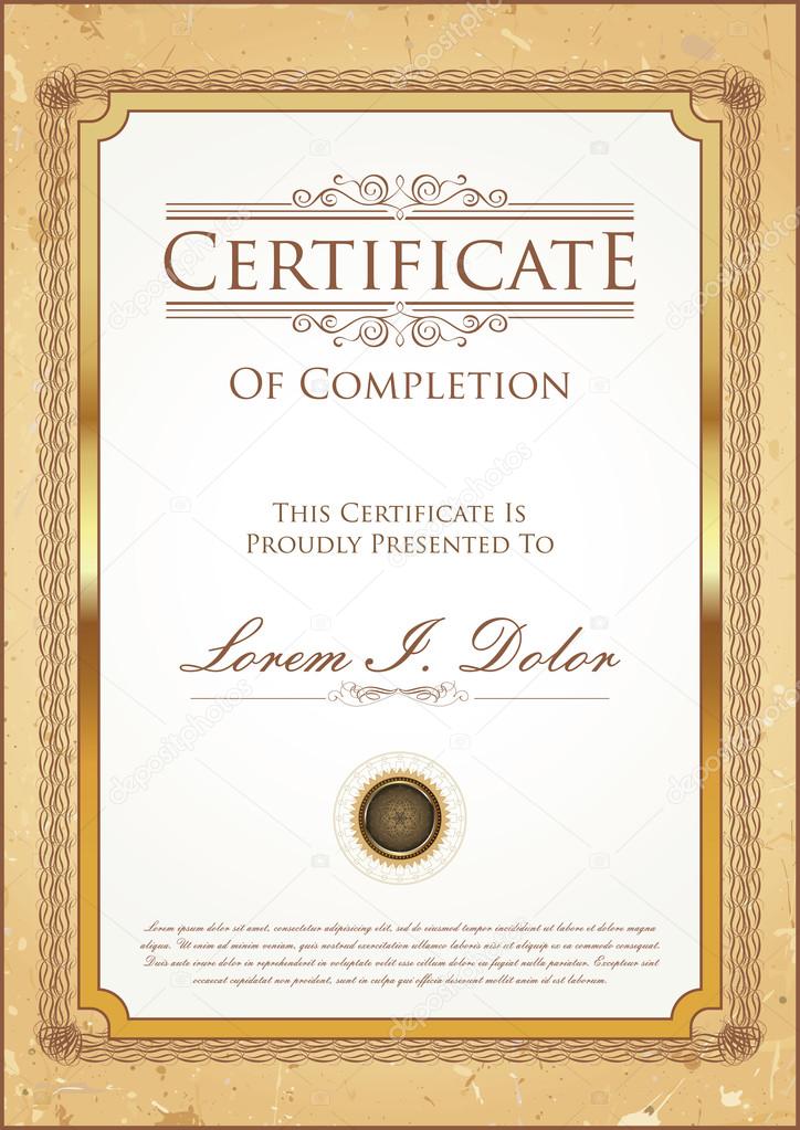 Certificate of achievement retro template