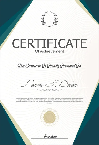 Certificaat of diploma sjabloon — Stockvector