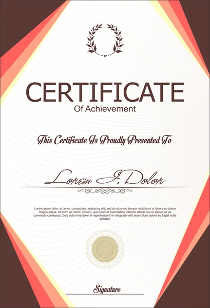 Modèle de certificat ou de diplôme — Image vectorielle