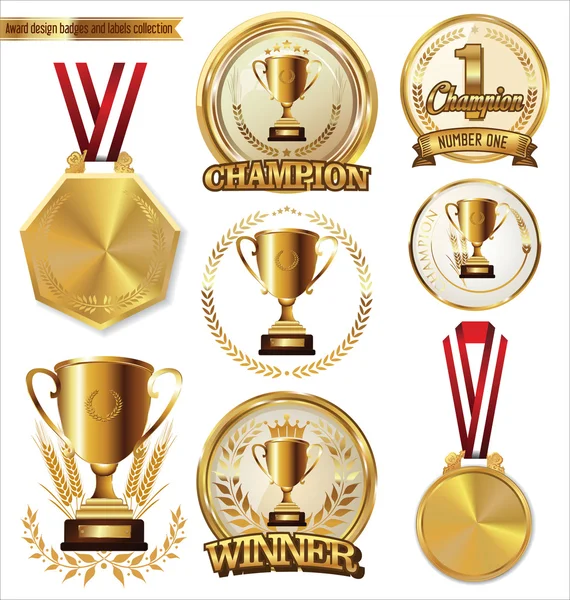 Award design badges and labels collection — Stock Vector