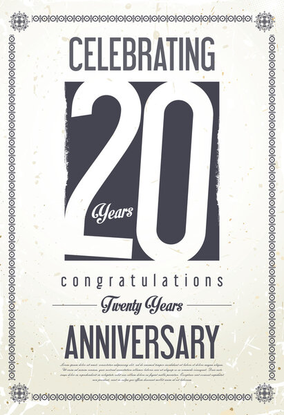 Юбилейный ретро фон 20 лет
