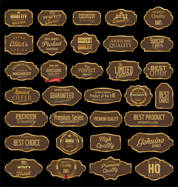 Coleção de molduras de venda dourada vintage retro —  Vetores de Stock