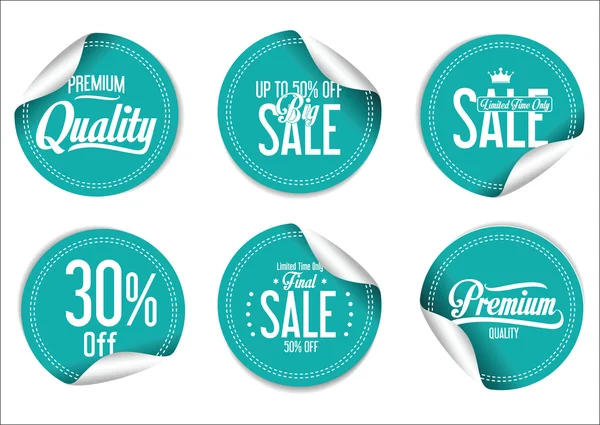 Paper sale stickers collection — Stock Vector