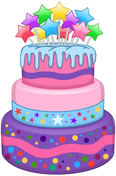 Birthday Cake Cartoon - Bolo Três Andares Desenho Png,Birthday