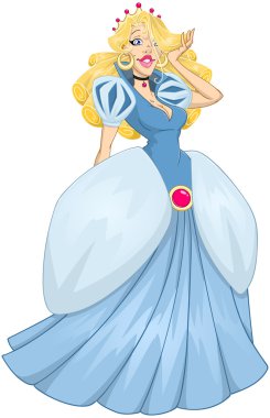 Princess Cinderella mavi elbiseli