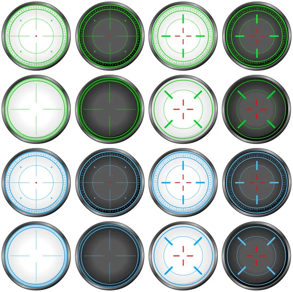 Sniper Scope Target Colorful Set - Stok Vektor