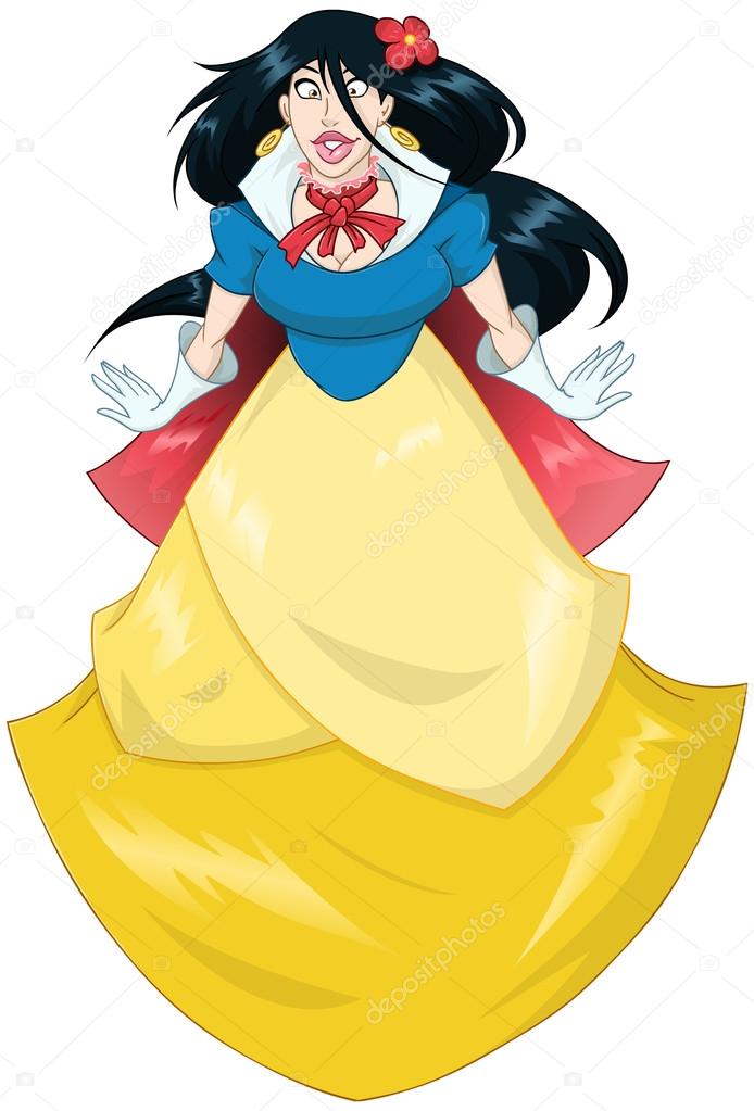 Princess Snow White In Blue Yellow Dress