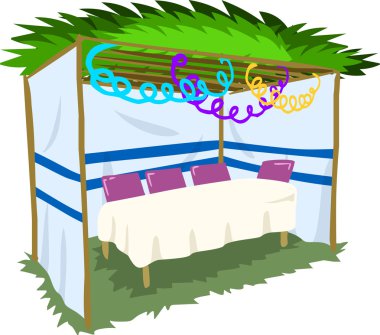 Sukkah For Sukkot With Table 2 clipart