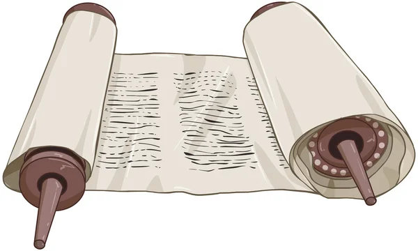 Traditionele Joodse torah scroll met tekst — Stockvector