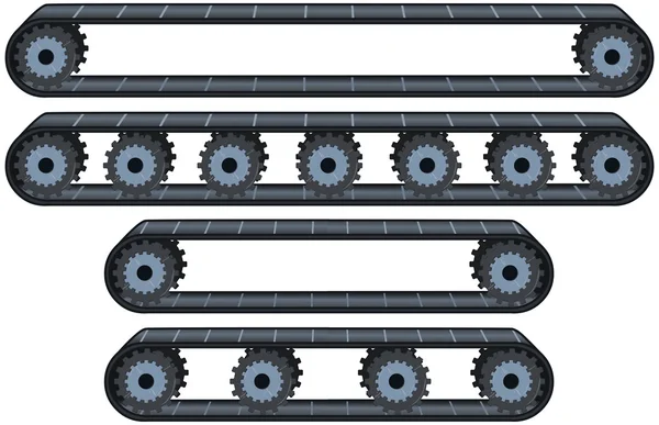 Bandtransportör med hjul Pack — Stock vektor