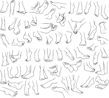 Kadın adam ayak Pack Lineart 1