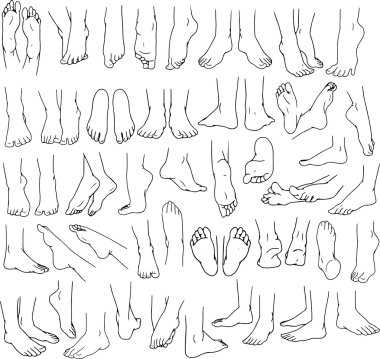 Kadın adam ayak Pack Lineart 2