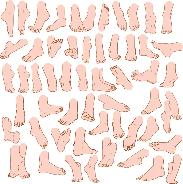 Femme Homme Pieds Pack 3 — Image vectorielle