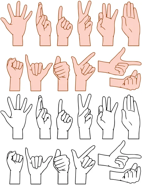 Handzeichen-Gesten Stockvektor