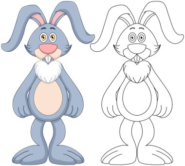 Lineart ile sevimli tavşan