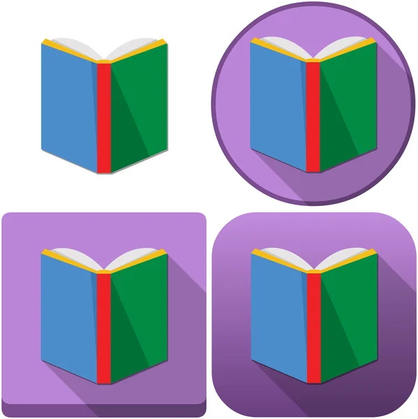 Pack d'icône de livre coloré — Image vectorielle