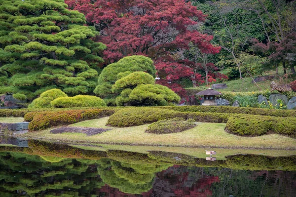 Otoño Deja Paisaje Con Jardín Japonés Japón —  Fotos de Stock