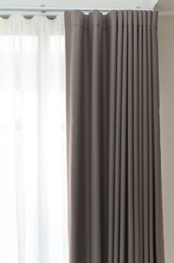 Gray curtain window sunlight interior fabric modern home privacy soft elegant peaceful and minimalist style create calm atmosphere in living space