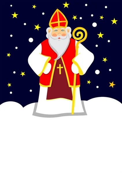 Charakter Nikolaus Winterurlaub Und Sinterklaas Charakter Des Christentums Und Der — Stockfoto