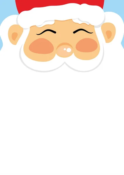 Carta Natal Pai Natal Papai Noel Rosto Quadro Completo Ilustração — Fotografia de Stock