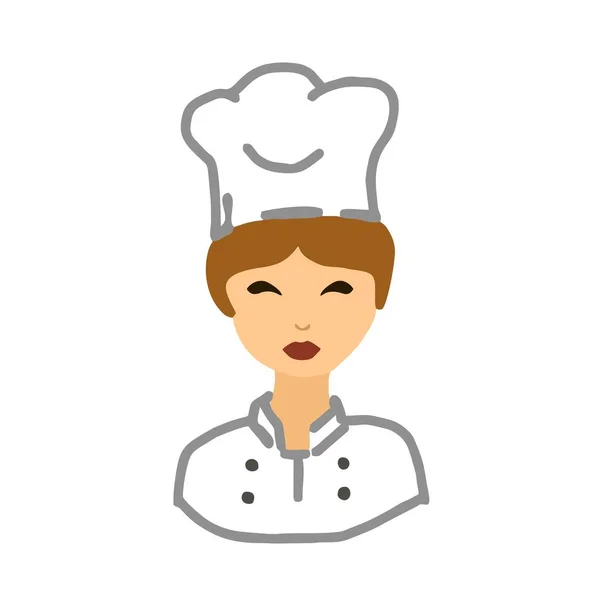 Mujer Chef Icono Web Ilustración — Foto de Stock