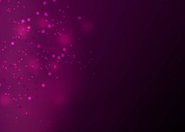 Parlak pembe bokeh ışıkları soyut arkaplan. Uçan parçacıklar ya da toz. Parlak Yıldırım.