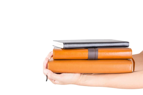 kahverengi ve siyah günlüğü kitap el deri.