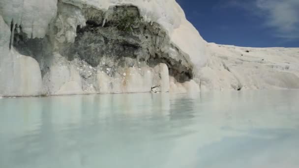 Travertines Pamukkale Turecko Přírodní Vodopády — Stock video