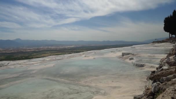 Travertinos Pamukkale Turquia Cachoeiras Naturais — Vídeo de Stock