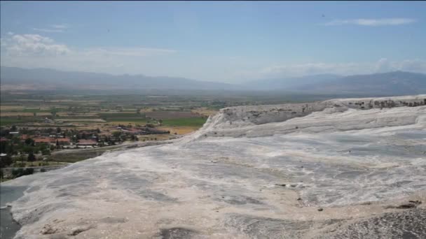 Travertinos de Pamukkale Turquía cascadas naturales — Vídeo de stock