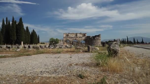 Hierapolis Древний Город Pamukkale Индейки — стоковое видео