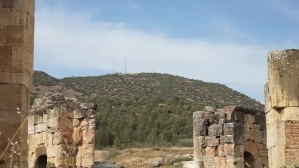 Hierapolis Antika Stad Pamukkale Turkiet — Stockvideo