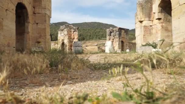 Hierapolis Antika Stad Pamukkale Turkiet — Stockvideo