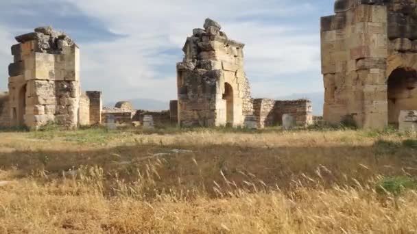 Ієраполь Стародавньому Місті Памуккккале — стокове відео