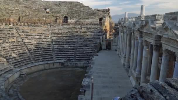 Ієраполь Стародавньому Місті Памуккккале — стокове відео