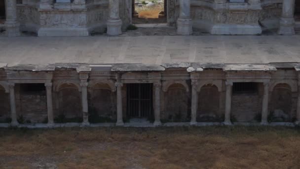 Αρχαία Πόλη Της Ιεράπολης Στην Παμουκάλε Της Τουρκίας — Αρχείο Βίντεο