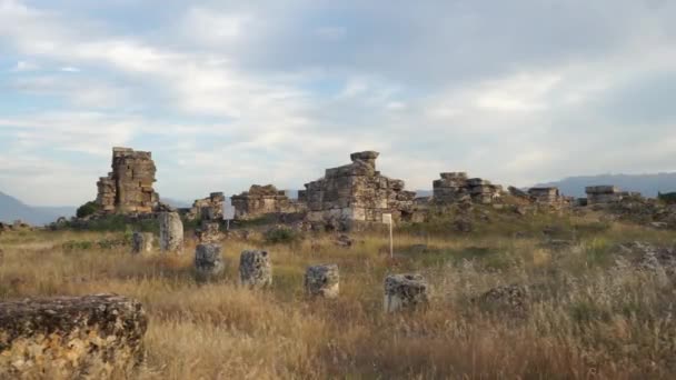 Ієраполь Стародавньому Місті Памуккккале — стокове відео